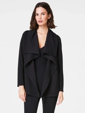 NEW Spanx AirEssentials Drape Front Cardi Cardigan Very Black Medium